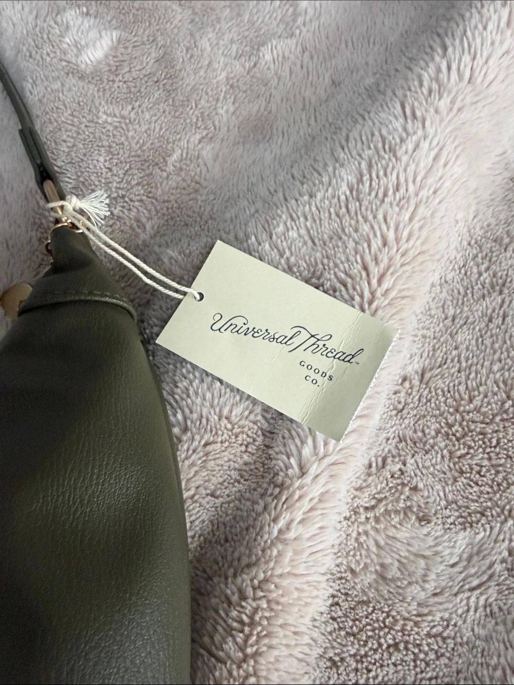 Universal Thread Dark Olive Pebbled Hobo Bag with Gold Accents
